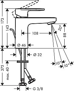 Смеситель для раковины Hansgrohe Vernis Blend 100 71551670 купить в интернет-магазине сантехники Sanbest