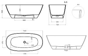 Ванна Salini Sofia LIGHT S-Sense 103611GF RAL купить в интернет-магазине Sanbest