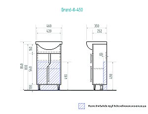 Тумба с раковиной Vigo Grand 450 белая для ванной в интернет-магазине Sanbest