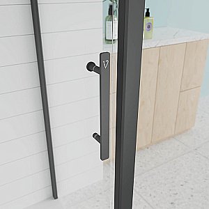Душевой уголок Veconi Evo 100SP B 130x80 стекло тонированное матовое/профиль черный матовый купить в интернет-магазине Sanbest