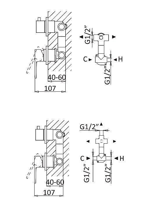Смеситель для душа Cezares Nautic чёрный матовый купить в интернет-магазине сантехники Sanbest