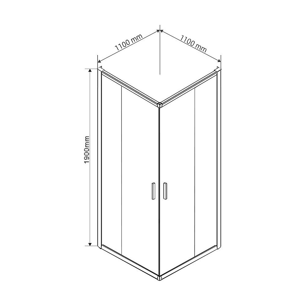 Душевой уголок Vincea GARDA VSS-1G1111CGB 110x110 стекло тонированное/профиль черный купить в интернет-магазине Sanbest
