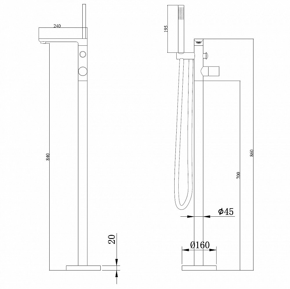 Смеситель для ванны Abber Rund AF8715MRG розовое золото матовое купить в интернет-магазине сантехники Sanbest