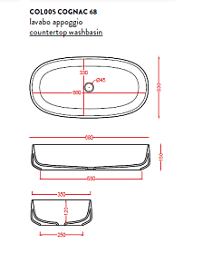 Раковина ARTCERAM WASHBASINS COL005 01 00 bi 68 купить в интернет-магазине Sanbest