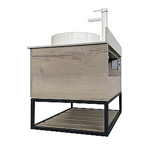 Тумба с раковиной Comforty Порто 00-00009321 75 дуб дымчатый для ванной в интернет-магазине Sanbest