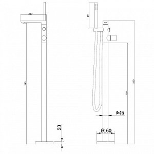 Смеситель для ванны Abber Rund AF8715MRG розовое золото матовое купить в интернет-магазине сантехники Sanbest