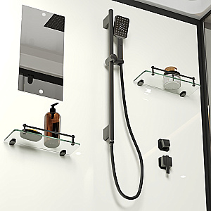 Душевая кабина Niagara Standart ST100/80/15Q/BL 100х80 профиль черный матовый/стекло прозрачное купить в интернет-магазине Sanbest