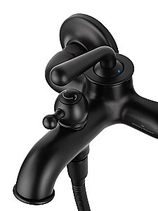 Смеситель для ванны с душем WONZON & WOGHAND STEAM, Черный матовый (WW-88639008-MB) купить в интернет-магазине сантехники Sanbest