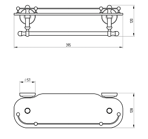 Полка Migliore Mirella ML.MRL-M040.BR бронза купить в интернет-магазине сантехники Sanbest