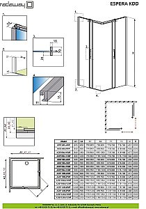 Душевой уголок Radaway Espera KDD 120x120 стекло прозрачное/профиль хром купить в интернет-магазине Sanbest