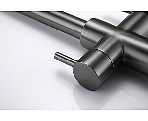 Смеситель для кухни Paulmark Lange La214212-GM вороненая сталь купить в интернет-магазине сантехники Sanbest