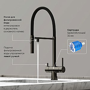 Смеситель для кухни Sancos Imola SC4010GG вороненая сталь купить в интернет-магазине сантехники Sanbest