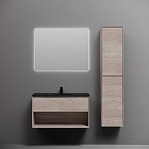 Тумба с раковиной Sancos Marmi 1.0 90 MR1.090EG дуб галифакс натуральный для ванной в интернет-магазине Sanbest