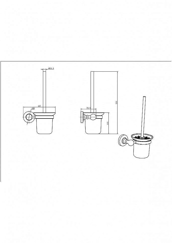 Ершик для унитаза CeramaLux Caps 51313 хром купить в интернет-магазине сантехники Sanbest