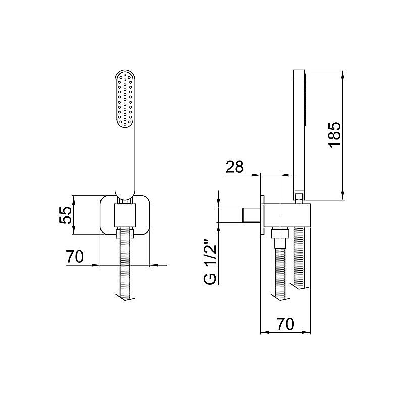 Душевой гарнитур Webert Shower Set AC0847560 черный матовый купить в интернет-магазине сантехники Sanbest