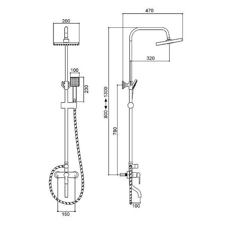 Душевая система Boch Mann ECO Quadro BM7226 купить в интернет-магазине сантехники Sanbest