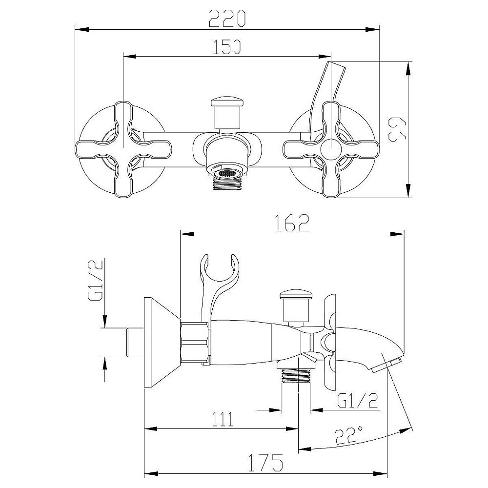 Смеситель для ванны Lemark Duetto LM5712C купить в интернет-магазине сантехники Sanbest