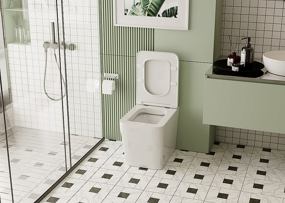 Унитаз ABBER Rechteck AC1211 с крышкой микролифт, безободковый купить в интернет-магазине Sanbest