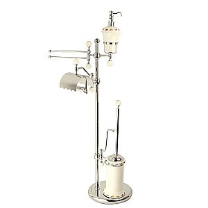 Стойка для ванной Migliore Provance ML.PRO-60.544.CR белая керамика с декором/хром купить в интернет-магазине сантехники Sanbest