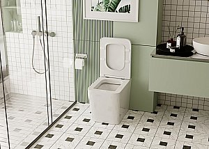 Унитаз ABBER Rechteck AC1211 с крышкой микролифт, безободковый купить в интернет-магазине Sanbest