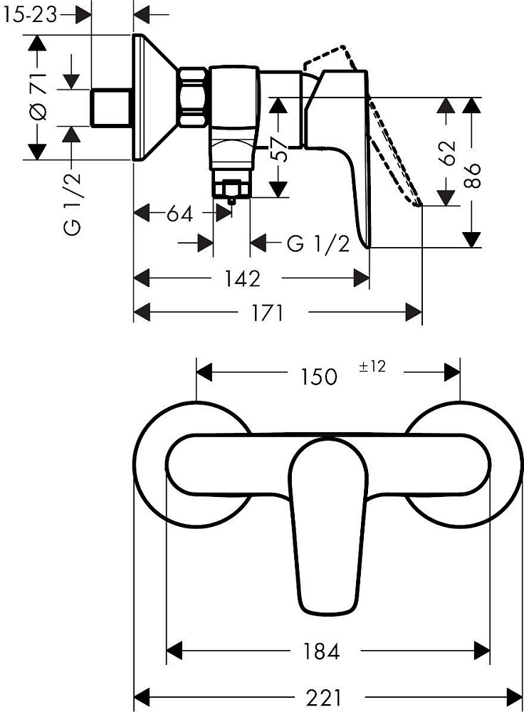 Смеситель для душа Hansgrohe Talis E 71760990 купить в интернет-магазине сантехники Sanbest