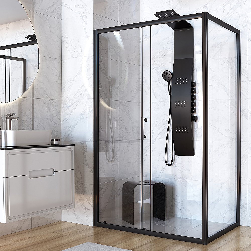 Душевая панель Taliente TA-G-A04Bb черная купить в интернет-магазине сантехники Sanbest