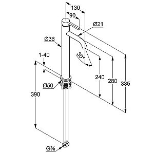 Смеситель для раковины KLUDI NOVA FONTE Pura 202980515 купить в интернет-магазине сантехники Sanbest