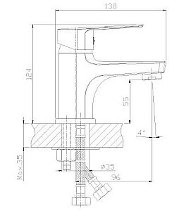Смеситель для раковины Rossinka S S35-15 купить в интернет-магазине сантехники Sanbest
