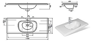 Раковина Эстет Оливия 120 ФР-00000797 белая купить в интернет-магазине Sanbest