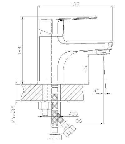 Смеситель для раковины Rossinka S S35-15 купить в интернет-магазине сантехники Sanbest