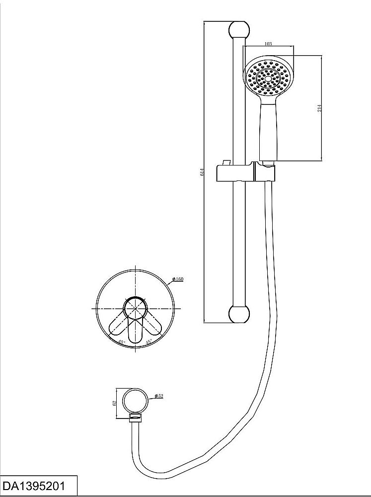 Смеситель для душа D&K Rhein.Marx DA1395201 купить в интернет-магазине сантехники Sanbest