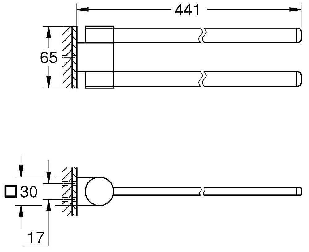 Полотенцедержатель Grohe Selection 41219KF0 фантомный черный купить в интернет-магазине сантехники Sanbest