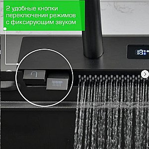 Кухонная мойка Esbano Сascade-2 ESMKCASC2 темная сталь купить в интернет-магазине сантехники Sanbest