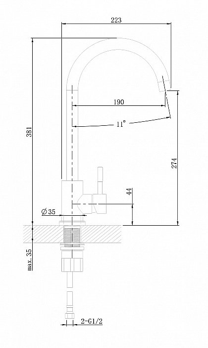Смеситель для кухни Agger Zest A0701100 хром купить в интернет-магазине сантехники Sanbest