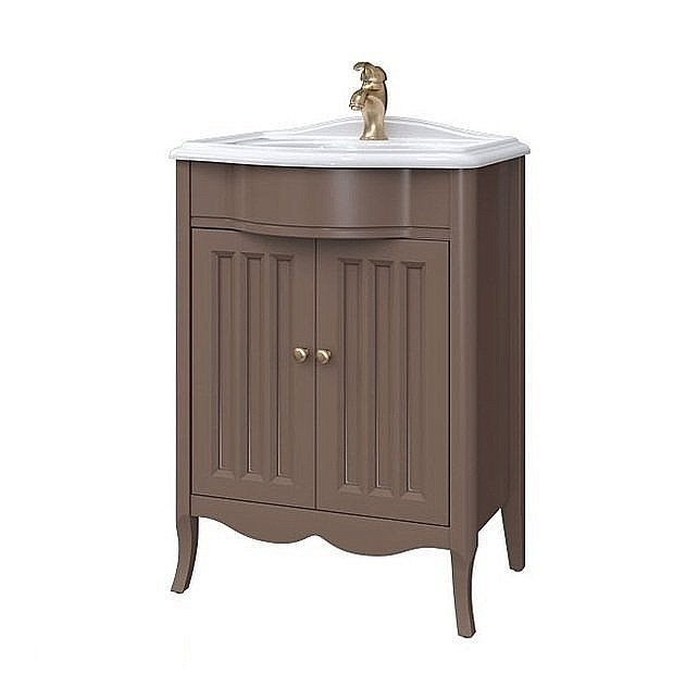 Тумба с раковиной Caprigo Marsel 60 коричневая для ванной в интернет-магазине Sanbest