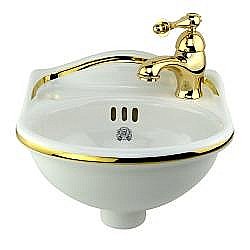 Раковина Migliore Milady 22816 32 белая/декор золото отверстие справа купить в интернет-магазине сантехники Sanbest
