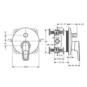 Смеситель для душа Ideal Standard Ceramix Blue A5664AA купить в интернет-магазине сантехники Sanbest