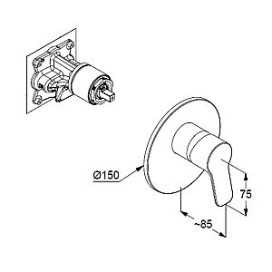 Смеситель для душа Kludi Pure&Easy 377550565 хром купить в интернет-магазине сантехники Sanbest