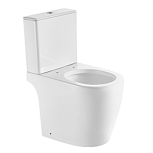 Напольный унитаз-компакт Black&White Gravity 6650W безободковый, слив-торнадо, с крышкой микролифт, с бачком, белый глянцевый купить в интернет-магазине Sanbest