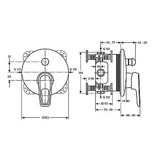 Смеситель для душа Ideal Standard Ceramix Blue A5664AA купить в интернет-магазине сантехники Sanbest