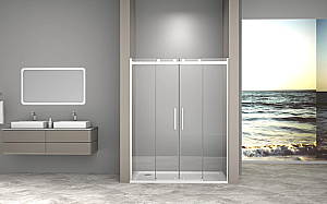 Душевая дверь Good Door Galaxy New 160 WTW-TD-160-C-CH ГЛ00043 стекло прозрачное/профиль хром купить в интернет-магазине Sanbest