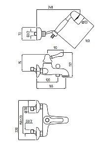 Смеситель для ванны Migliore Maya ML.MAY-8902 золото купить в интернет-магазине сантехники Sanbest