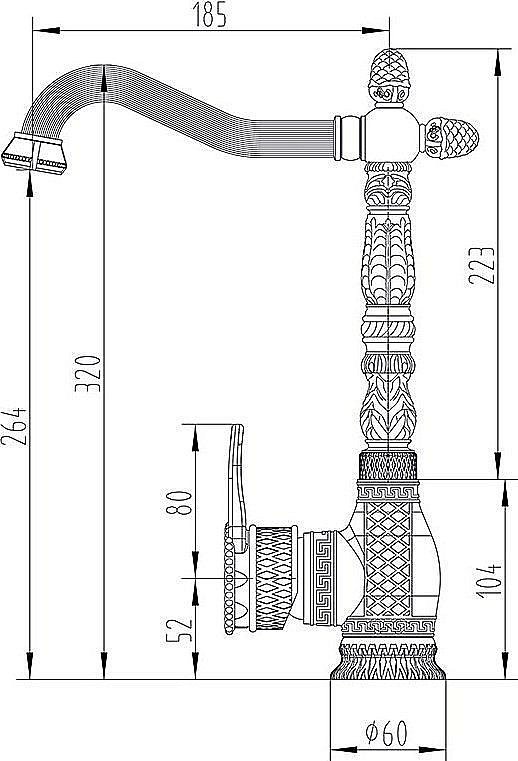 Смеситель для кухни Zorg Antic A 422 K-BR Бронза купить в интернет-магазине сантехники Sanbest