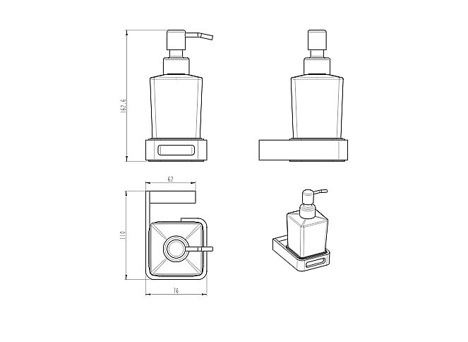 Диспенсер Boheme Q 10957-BR бронза купить в интернет-магазине сантехники Sanbest