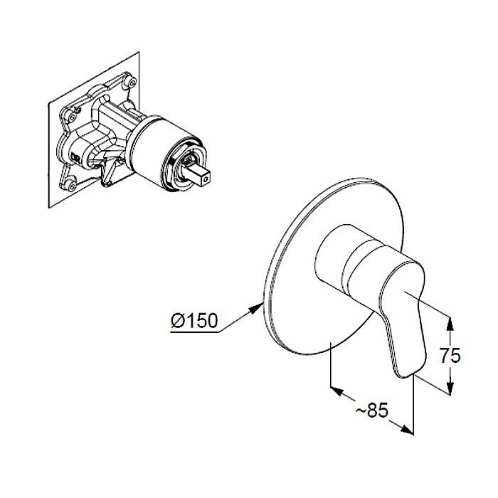 Смеситель для душа Kludi Pure&Easy 377550565 хром купить в интернет-магазине сантехники Sanbest