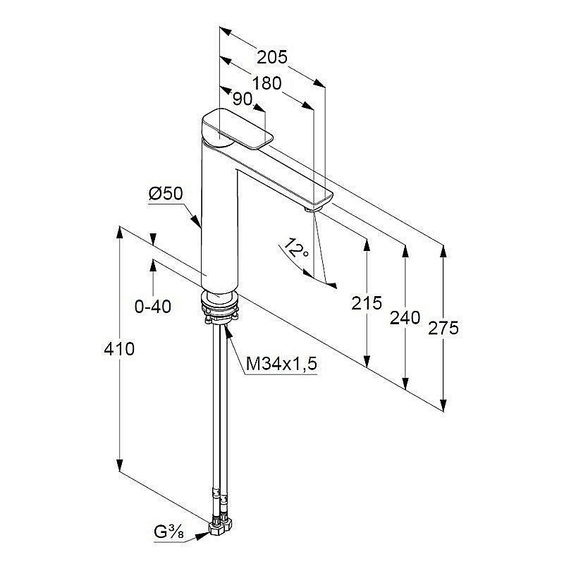 Смеситель для раковины Kludi Pure&Style 402960575 купить в интернет-магазине сантехники Sanbest