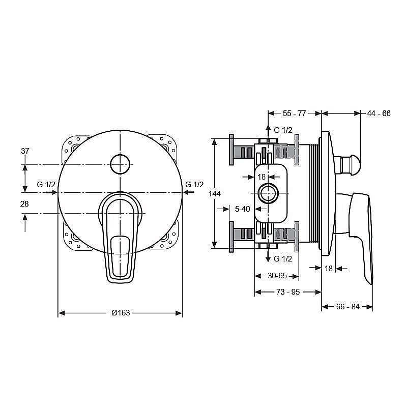 Смеситель для душа Ideal Standard Ceramix Blue A5664AA купить в интернет-магазине сантехники Sanbest