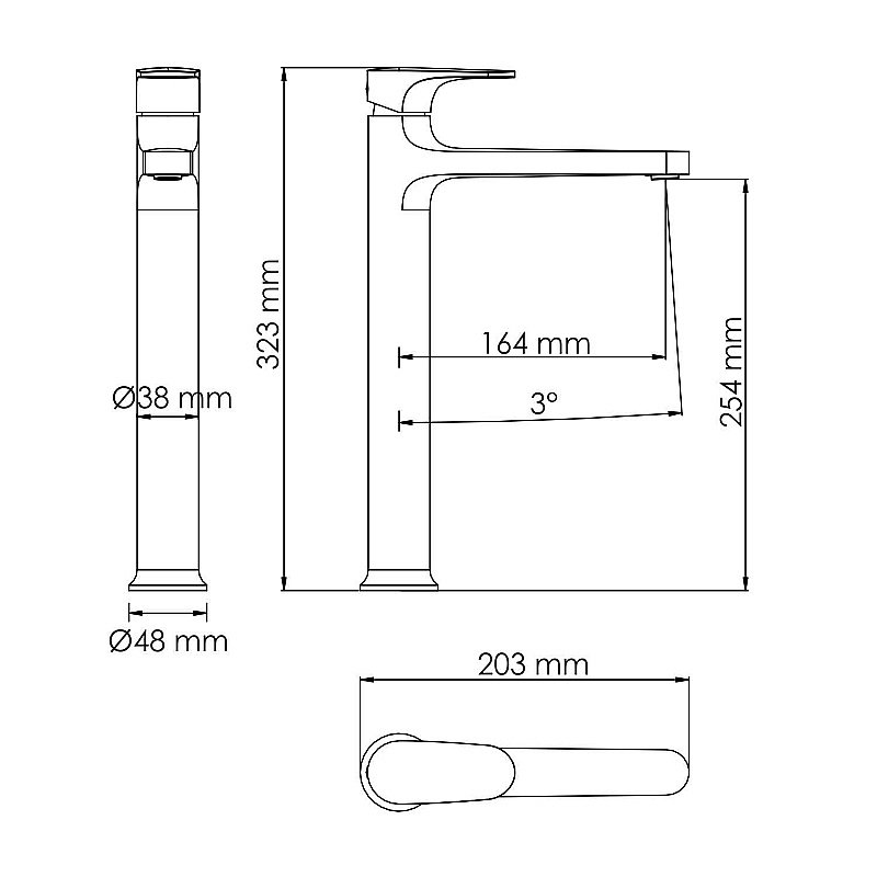 Смеситель для раковины WasserKRAFT Havel 3603H золото матовое купить в интернет-магазине сантехники Sanbest