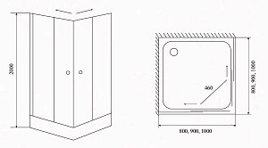 Душевой уголок TIMO TL-8002 80x80 стекло матовое купить в интернет-магазине Sanbest