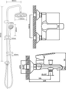 Душевая система Orange Prim M42-913cr хром купить в интернет-магазине сантехники Sanbest
